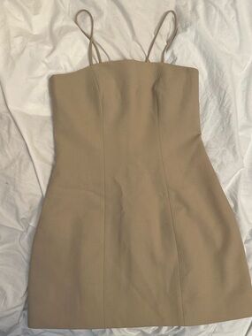 Anna Quan Kennedy Nude Spaghetti Strap Mini Dress